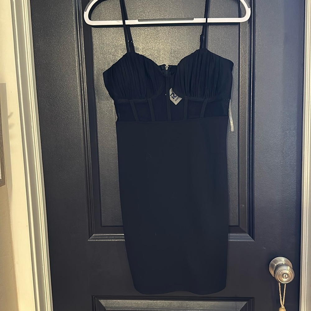 black mini dress
